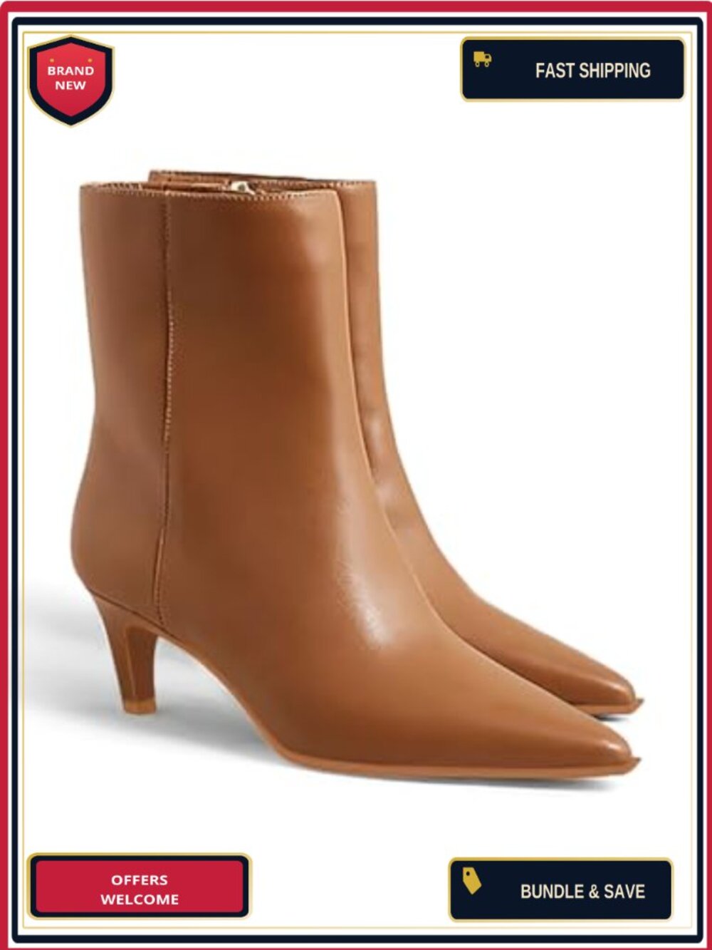 Pointed Toe Kitten Heel Ankle Booties Side Zipper Fall Shoes for Women